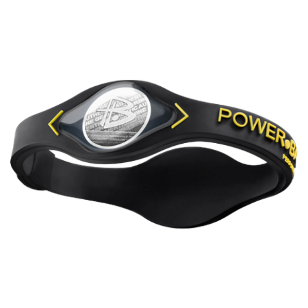 power balance Black Black with Yellow Lettering & Silver Hologram