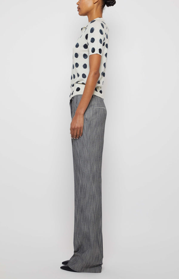 Prabal Gurung POLKA DOT SHORT SLEEVE POLO WHITE / BLACK