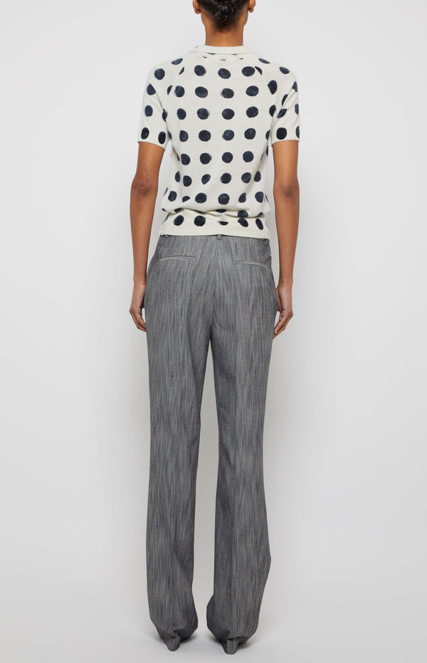Prabal Gurung POLKA DOT SHORT SLEEVE POLO WHITE / BLACK