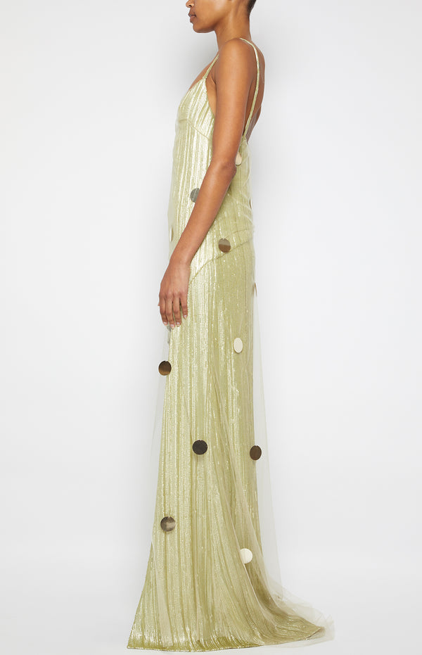 Prabal Gurung HI-LOW SLIP DRESS CHARDONNAY
