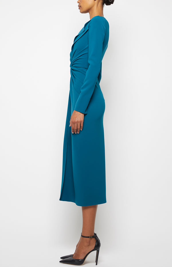 Prabal Gurung LILY LONG SLEEVE DRESS TEAL