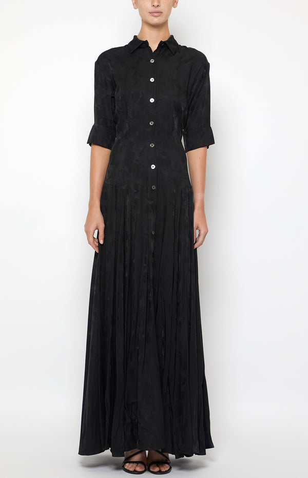 prabal gurung MAXI SHIRT DRESS BLACK
