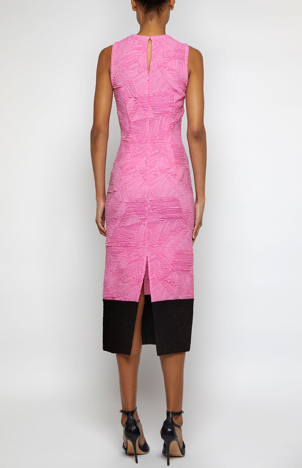Prabal Gurung MIDI TUBE DRESS PINK/BLACK