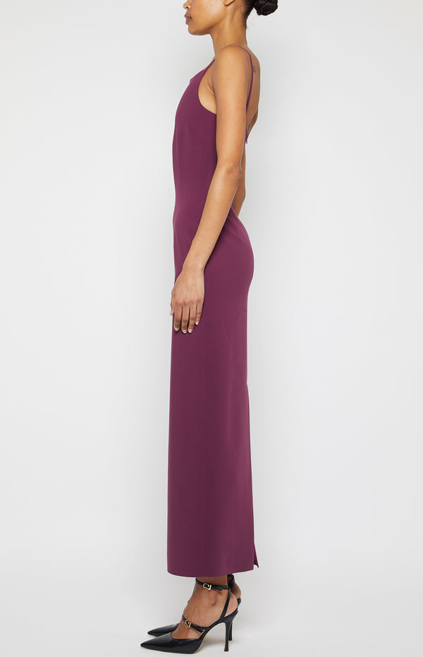 Prabal Gurung SQUARE NECK MIDI DRESS PLUM