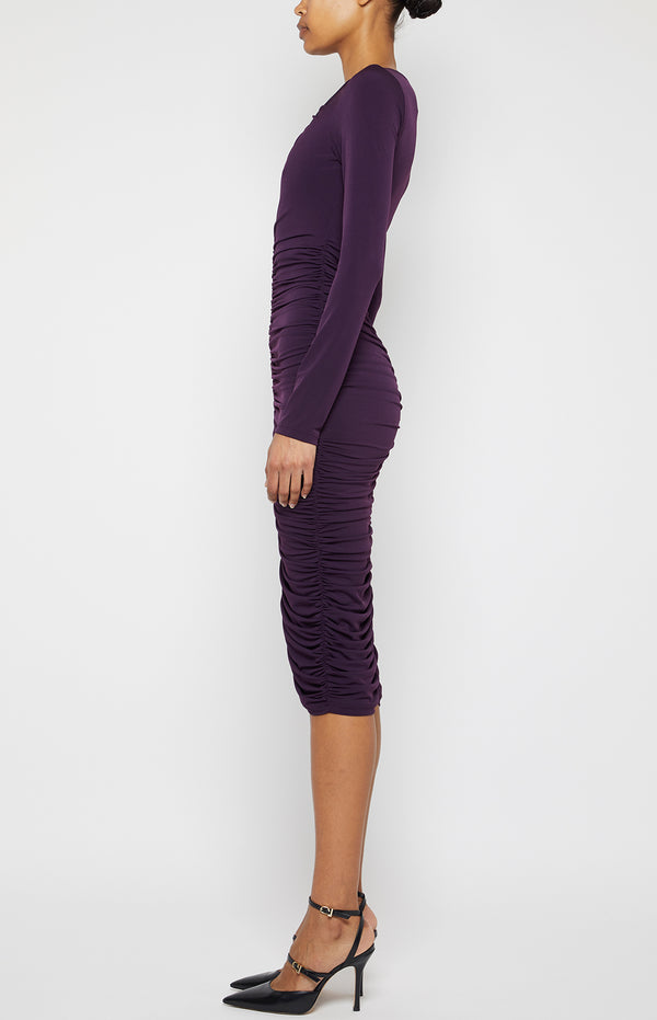 Prabal Gurung TWIST NECK JERSEY DRESS GRAPE