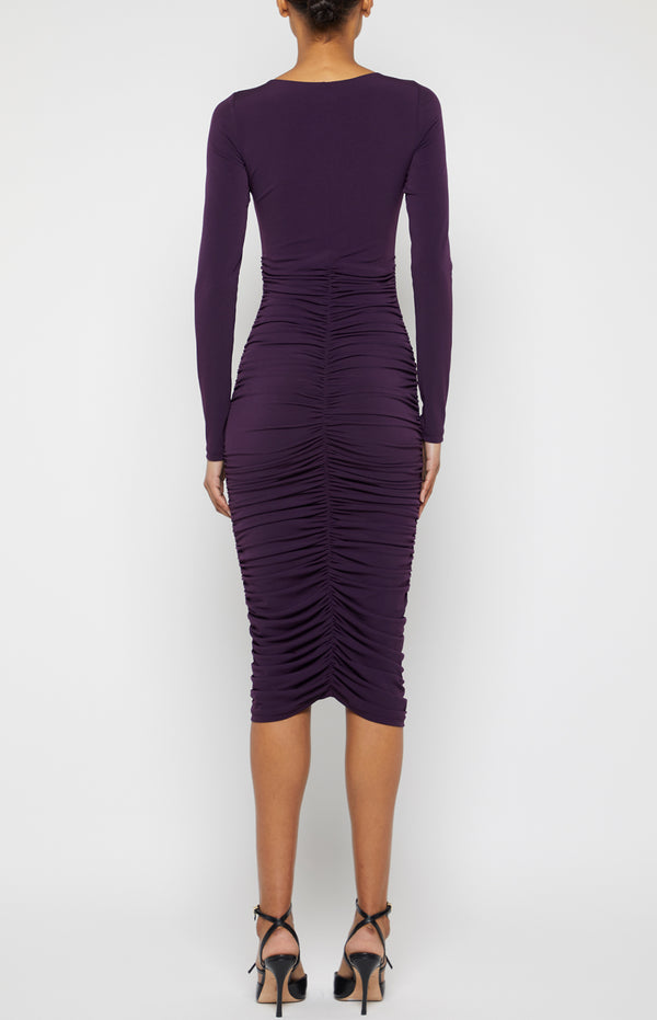 Prabal Gurung TWIST NECK JERSEY DRESS GRAPE