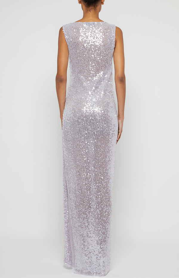 Prabal Gurung V-NECK SIDE RUCHED SHIFT DRESS LILAC