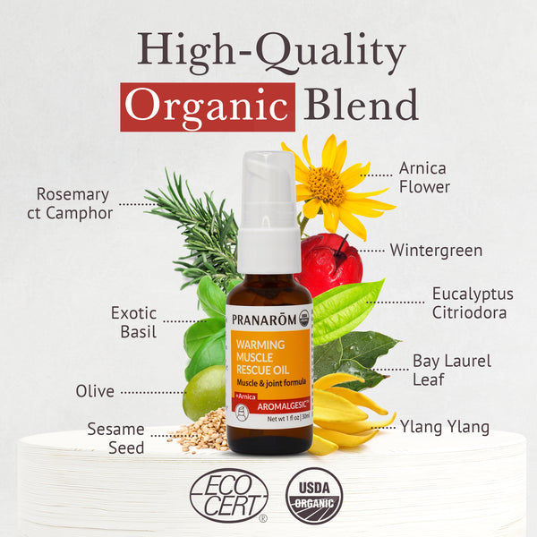 Pranarôm Aromalgesic Warming Muscle Rescue Oil - Organic