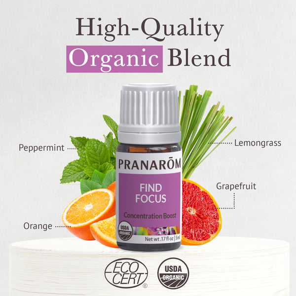 Pranarôm Find Focus Essential Oil Wellness Blend - Organic