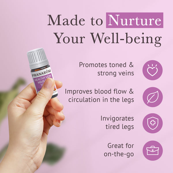 Pranarôm Healthy Vein Massage Tonic Essential Oil Wellness Blend - Organic
