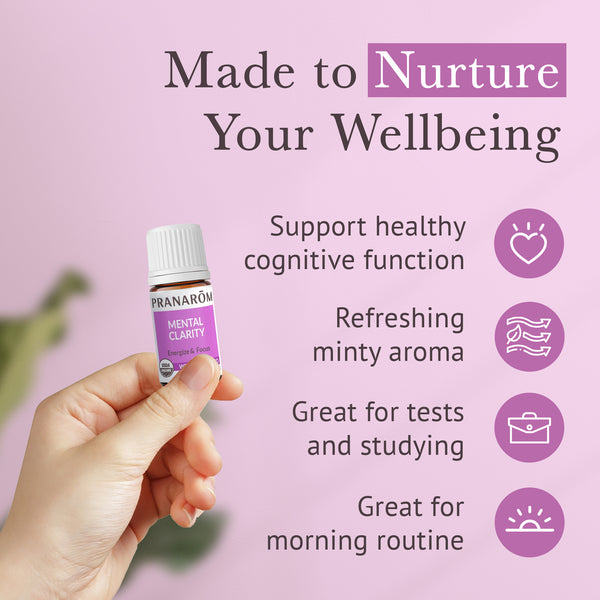 Pranarôm Mental Clarity Essential Oil Wellness Blend - Organic