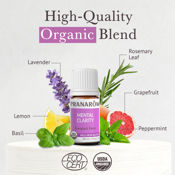 Pranarôm Mental Clarity Essential Oil Wellness Blend - Organic
