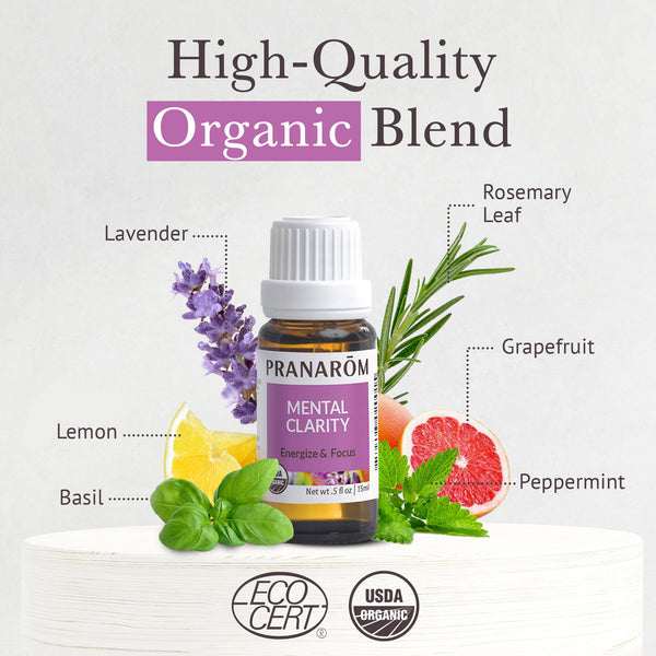 Pranarôm Mental Clarity Essential Oil Wellness Blend - Organic