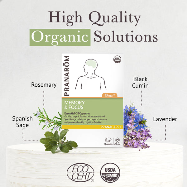 Pranarôm Memory & Focus Pranacaps - Organic