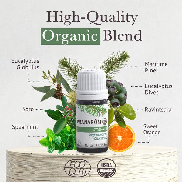 Pranarôm Strength Essential Oil Diffusion Blend - Organic