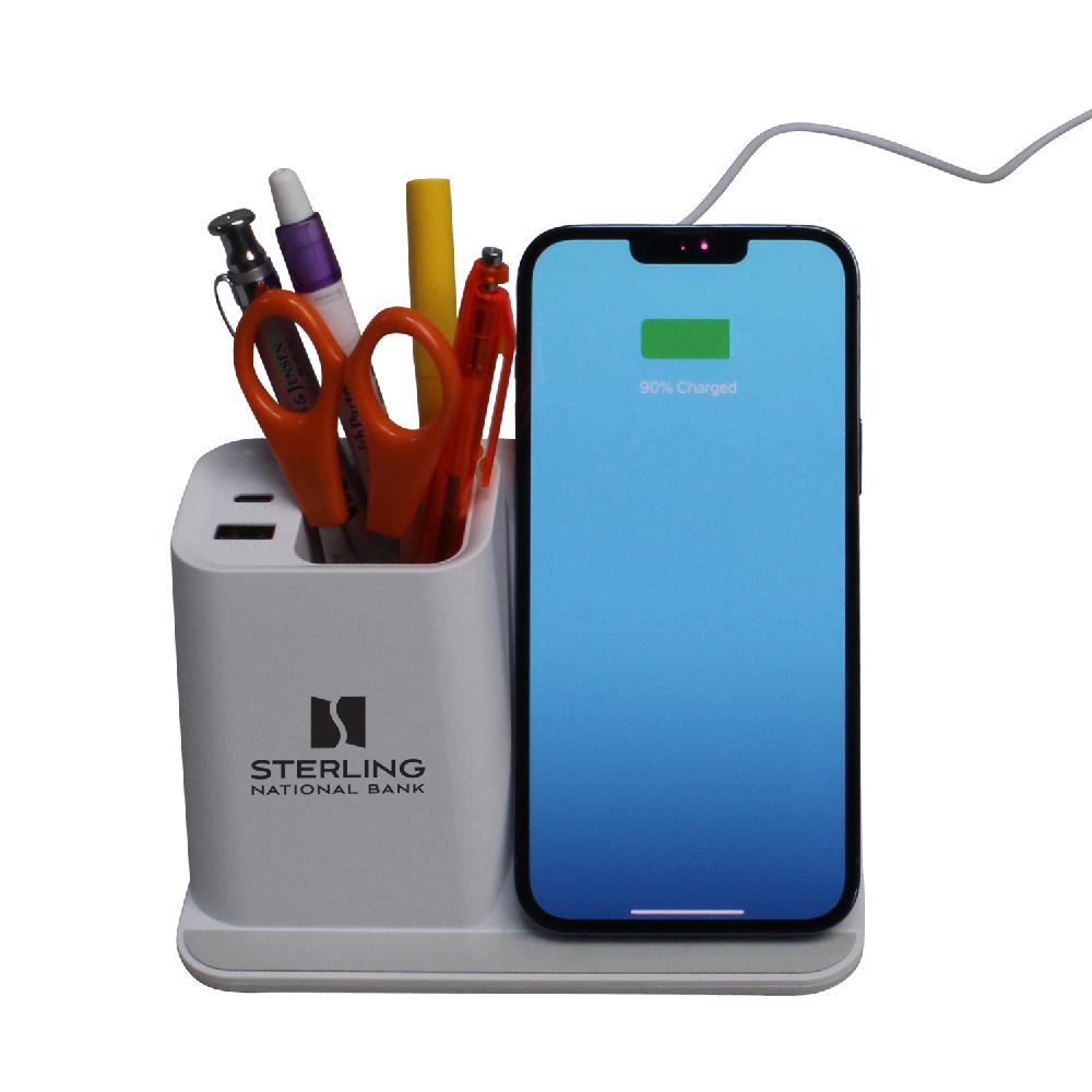 preferred nation Desktop Pen Holder w/ Wireless Charging