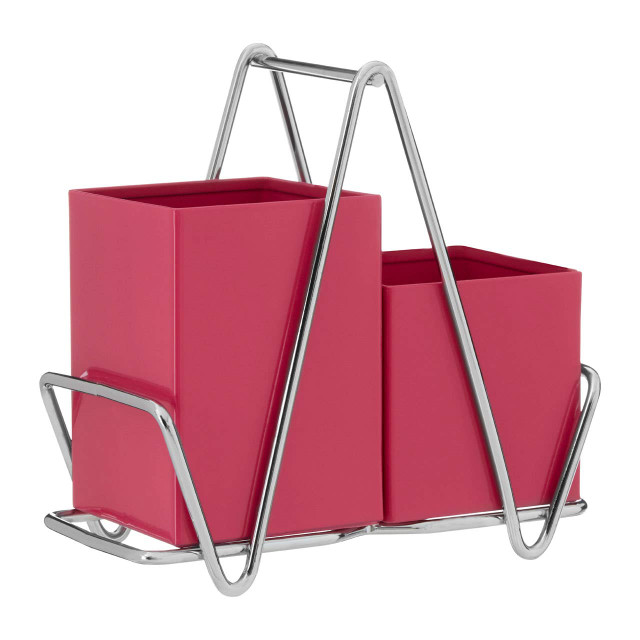 Premier Housewares 2 Compartment Hot Pink Cutlery Caddy
