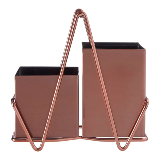 Premier Housewares 2 Compartment Rose Gold Cutlery Caddy
