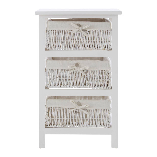 Premier Housewares 3 Maize Baskets White Storage Unit