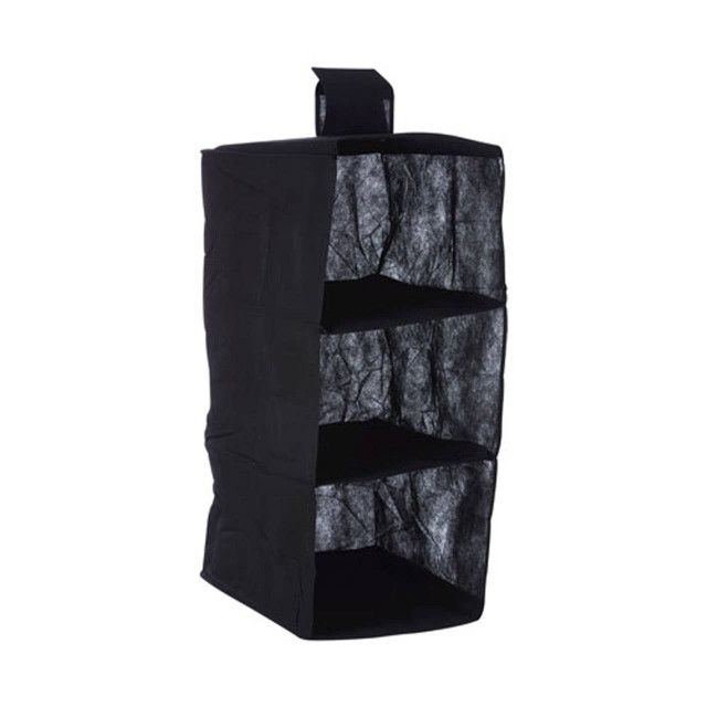 premier housewares 3 Sections Black Hanging Garment Organiser