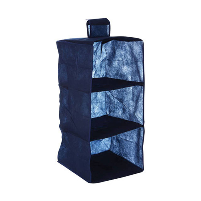 Premier Housewares 3 Sections Blue Hanging Garment Organiser