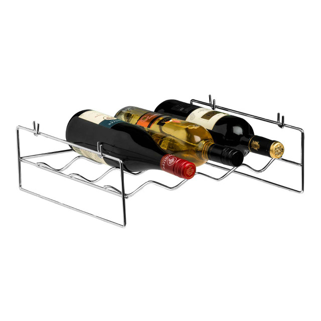 Premier Housewares 4 Bottles Chrome Wine Rack With Side Handles