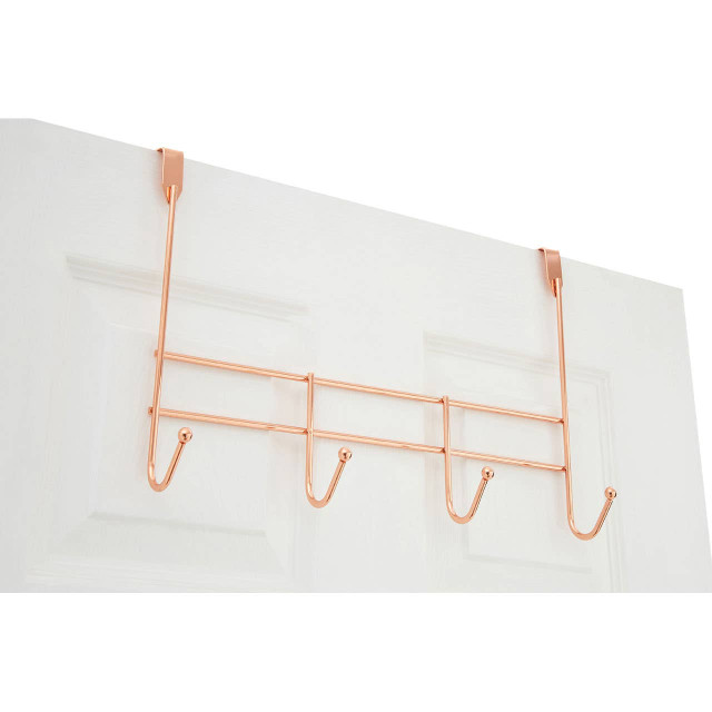 Premier Housewares 4 Hook Rose Gold Over Door Hanger