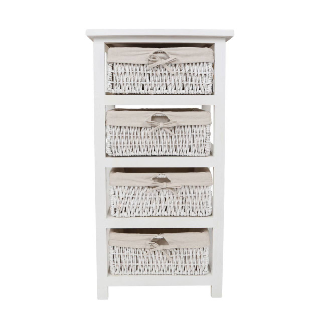 premier housewares 4 Maize Baskets White Storage Unit