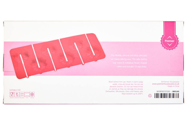 Premier Housewares 6 Flower Moulds 12 Sticks Cake Pop Mould