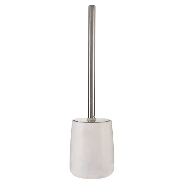 Premier Housewares Abaska Off White Marble And Stainless Steel Toilet Brush