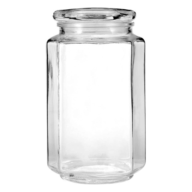 Premier Housewares Abbie Hexagonal Glass Storage Jar
