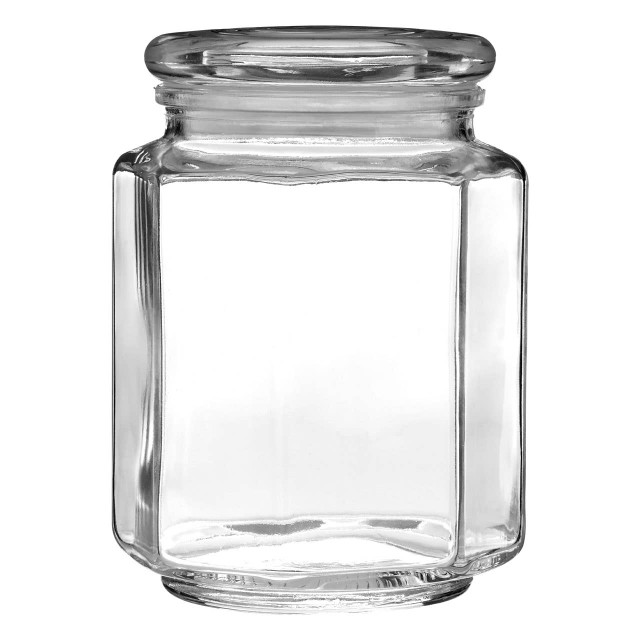 Premier Housewares Abbie Hexagonal Glass Storage Jar - 780ml
