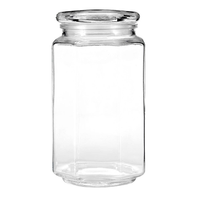 premier housewares Abbie Hexagonal Glass Storage Jar