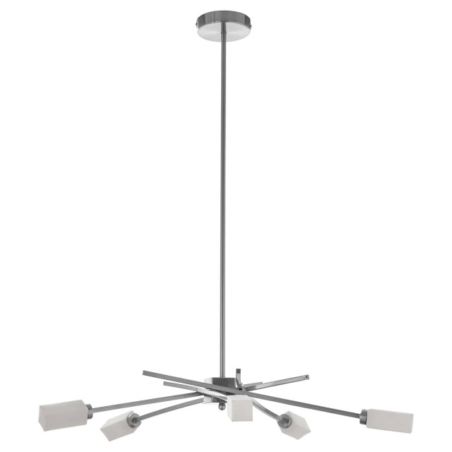 premier housewares Abira 5 Frosted Glass Shade Pendant Lamp