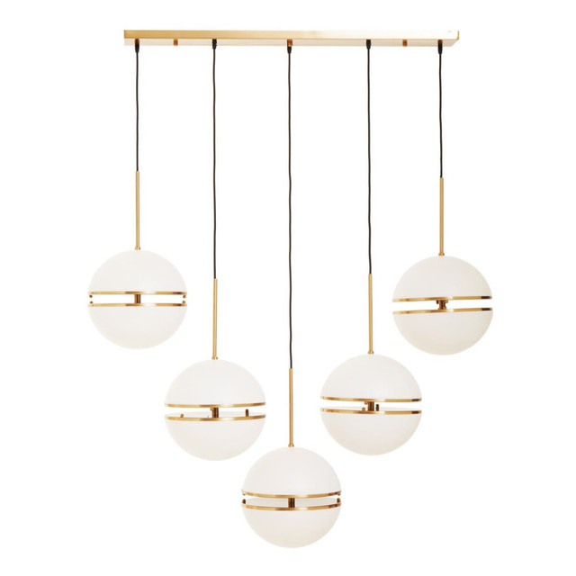 Premier Housewares Abira Five Ball Brass Pendant Light