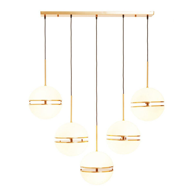 Premier Housewares Abira Five Ball Brass Pendant Light