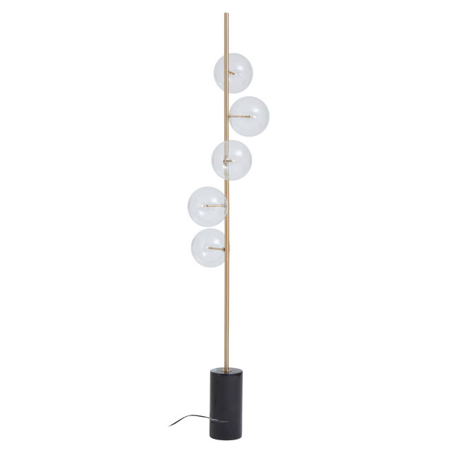Premier Housewares Abira Five Bulb Black Marble Base Floor Lamp