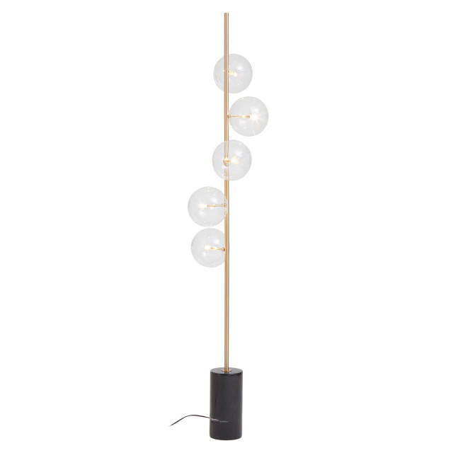 premier housewares Abira Five Bulb Black Marble Base Floor Lamp