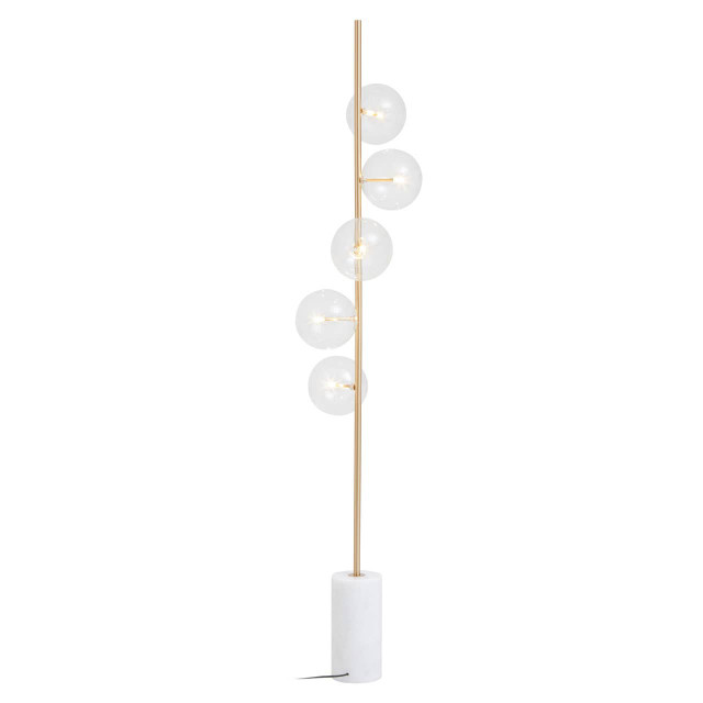 Premier Housewares Abira Five Bulb White Marble Base Floor Lamp