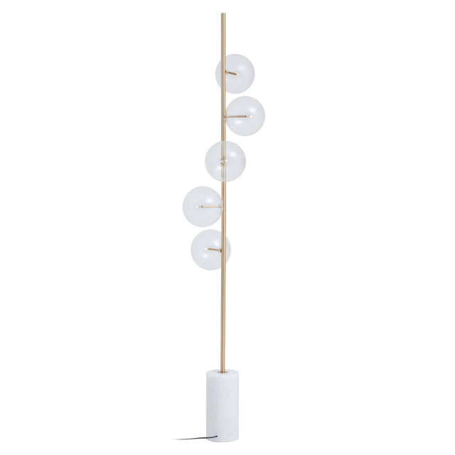 Premier Housewares Abira Five Bulb White Marble Base Floor Lamp