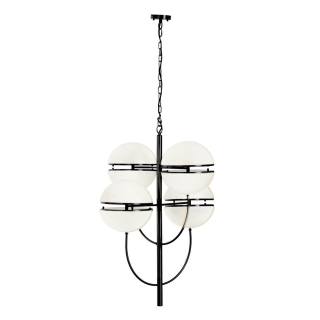 Premier Housewares Abira Four Ball Matt Black Pendant Light