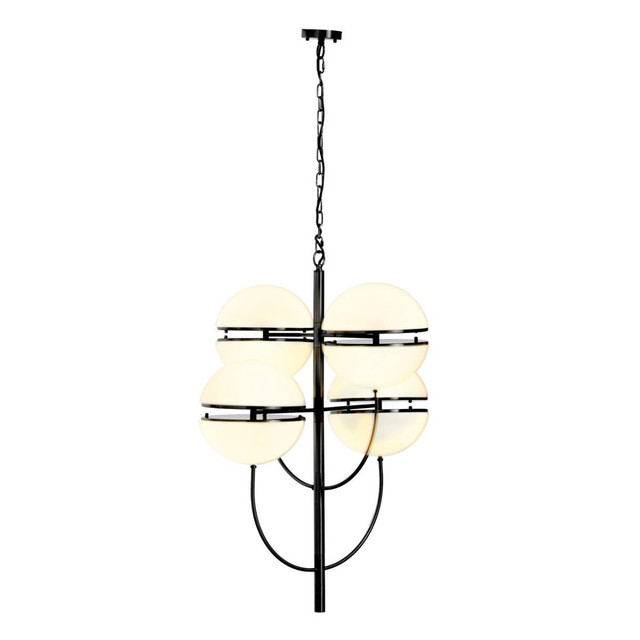Premier Housewares Abira Four Ball Matt Black Pendant Light