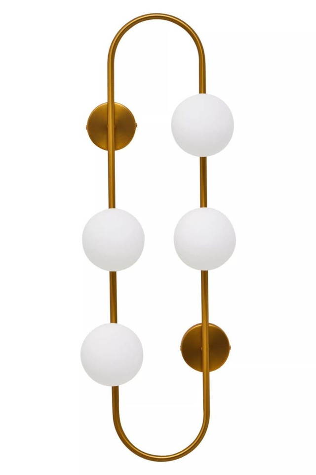 premier housewares Abira Four Bulb White Glass Wall Light