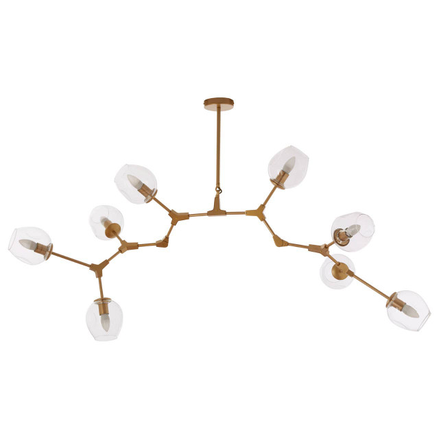 Premier Housewares Abira Light Gold 8 Arm Pendant Lamp