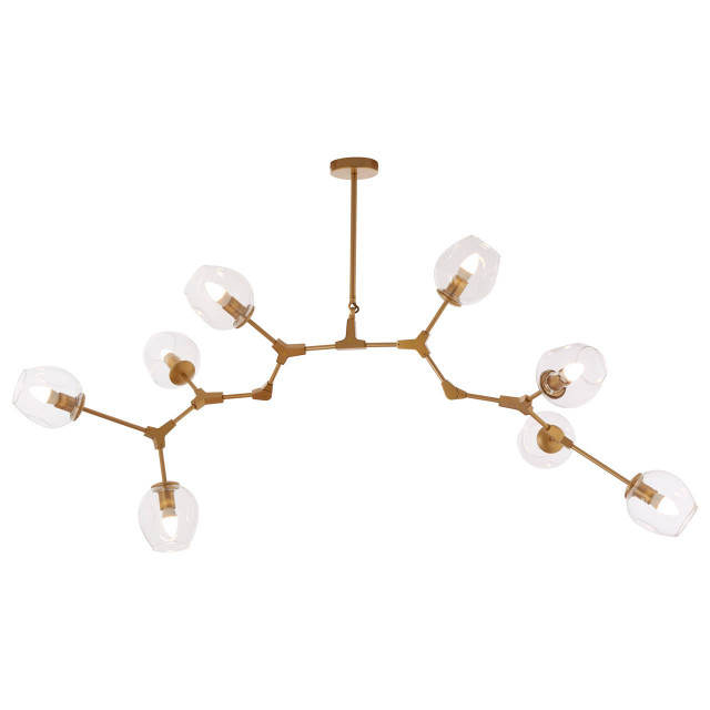 premier housewares Abira Light Gold 8 Arm Pendant Lamp