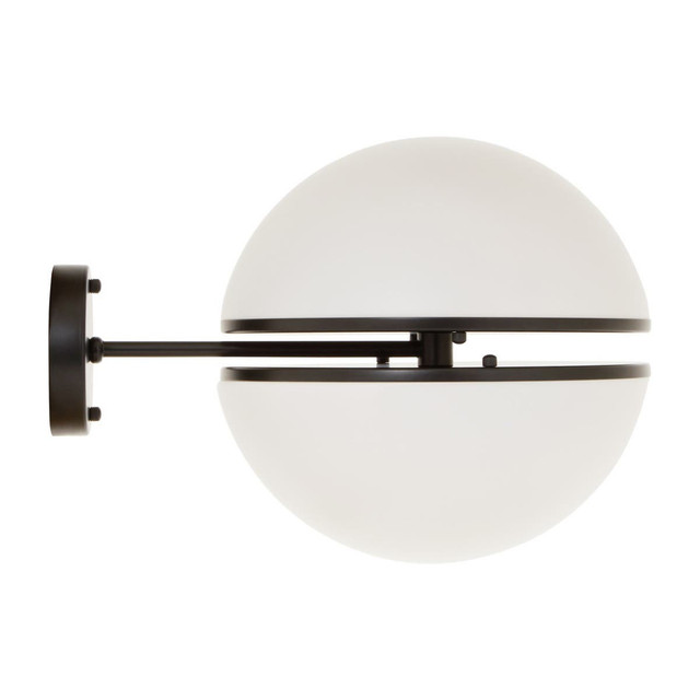 Premier Housewares Abira Matt Black Ball Wall Light
