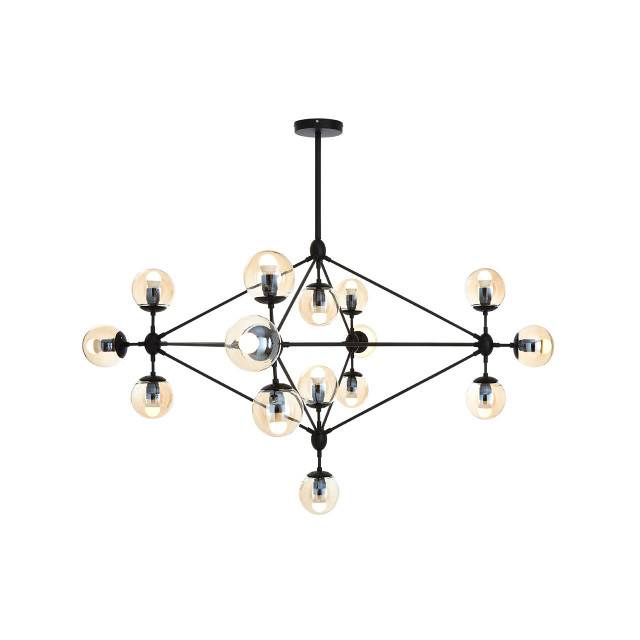 premier housewares Abira Matte Black 15 Arm Pendant Light