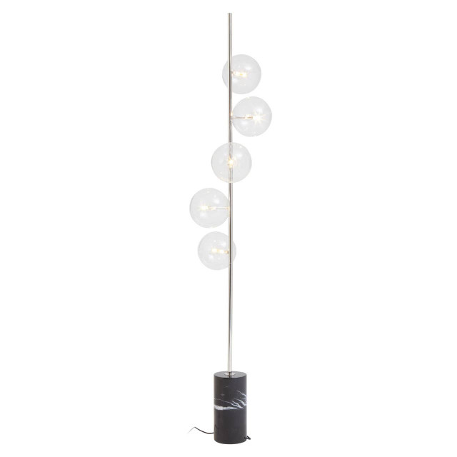 Premier Housewares Abira Nickel And Black Marble Floor Lamp