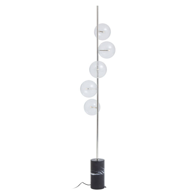 Premier Housewares Abira Nickel And Black Marble Floor Lamp