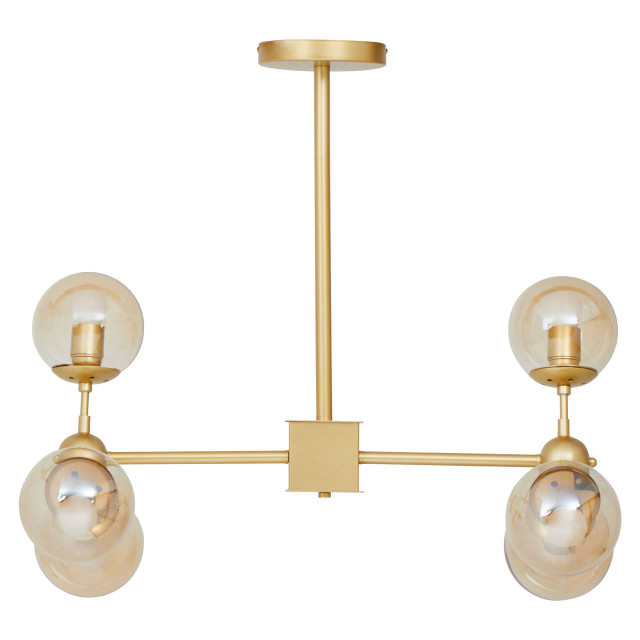 Premier Housewares Abira Six Arm Gold Finish Pendant Light